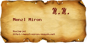 Menzl Miron névjegykártya